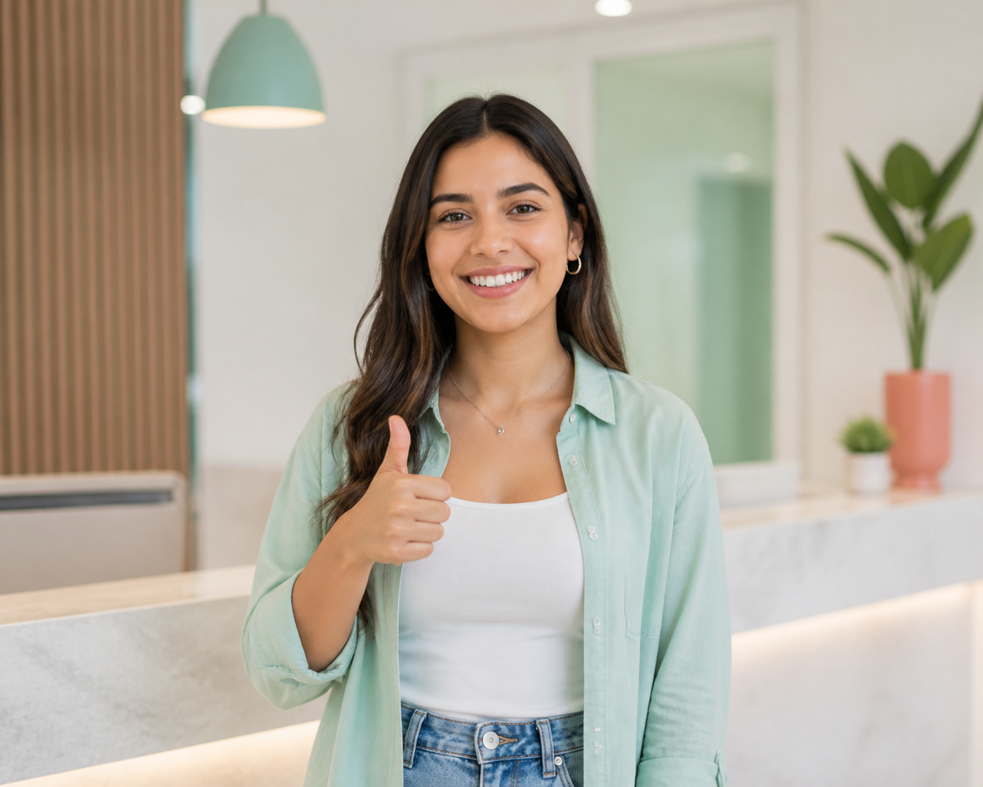 Paciente feliz confirmando su agendamiento